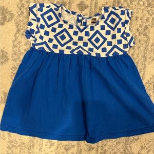 Tea Collection Blue and White Patterned Dress